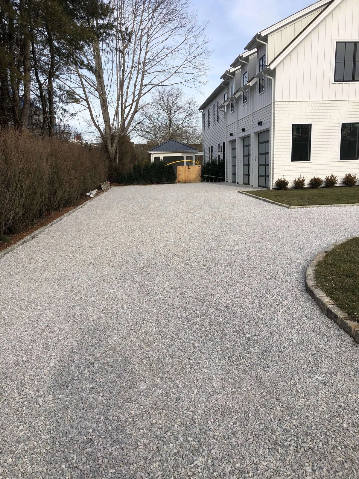 Colored stone gravel driveway Long Island